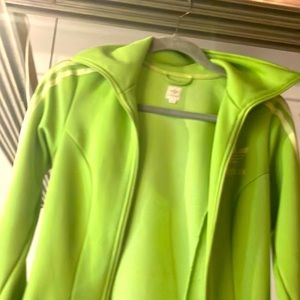 Lime green adidas superstar track dress jackets